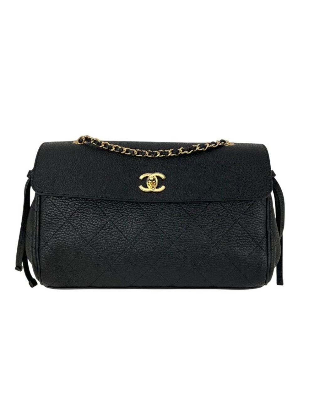 Chanel Urban Essentials Large Flap Bag Black Leather Shoulder Bag RARE